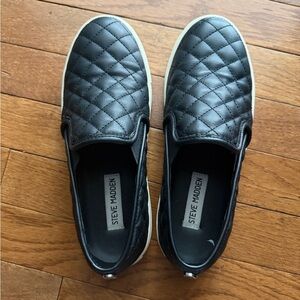 Steve Madden Black Slip-On Loafers